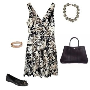 White House Black Market Floral Sleeveless A-line Dress Size 2